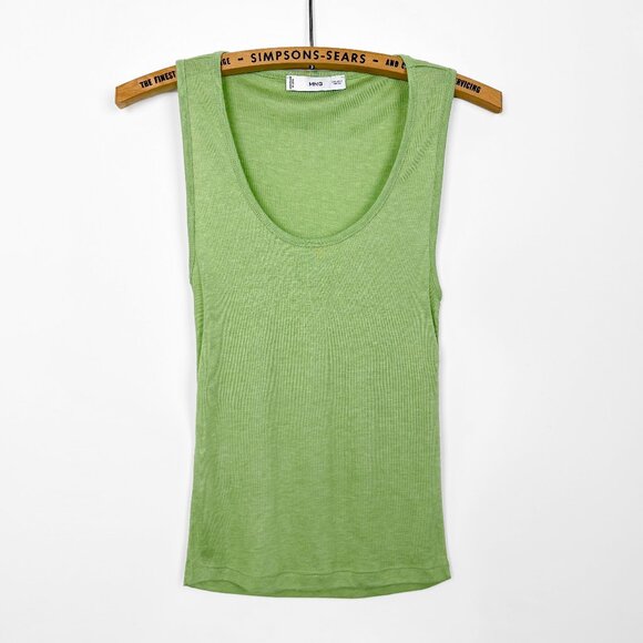 Mango Womens Green Knit Tank Top Size Small - Picture 1 of 4